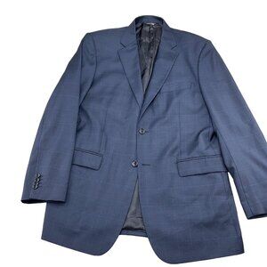 Gianni Manzoni Blazer Men 42 Blue Windowpane Plaid Super 140 Wool Angelico Italy